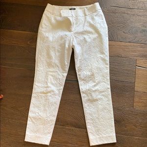 Loft Julie Jacquard Skinny Ankle Pants in 0P